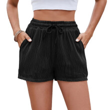 Damesshorts met trekkoord en zakken - Casual loungeshorts met elastische taille