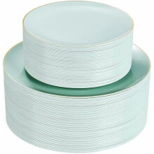 100 stuks paarse en gouden wegwerpborden – 50 dinerborden + 50