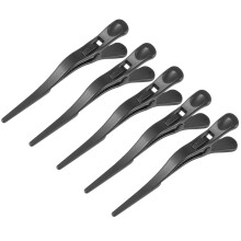 5-Pack Black Hairdressing Clips for Perm Styling, Barber Tools, Salon Accessories and Hair Care Supplies