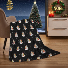 Coperta da divano in tessuto floccato, morbida, nera, reversibile, 59,06 x 78,74 pollici.