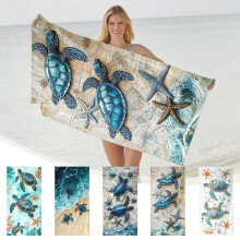 Set aus Badetuch und Waschlappen: 1 Strandtuch, Polyester, hoch saugfähig und farbecht