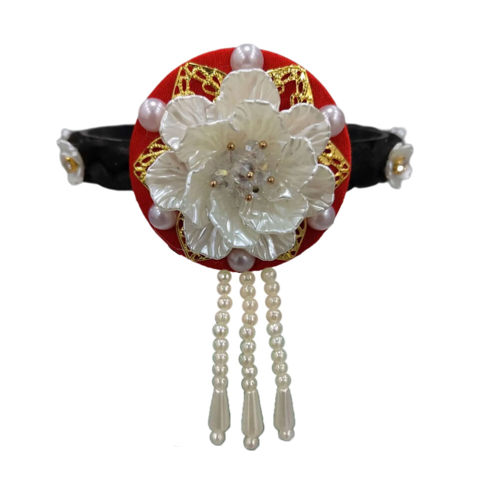 Unisex Beautiful Hanbok Hair Hoop With Pearls Traditional Korean Hairpiece Handmade Headwear For Cultural Event And Daily Wear