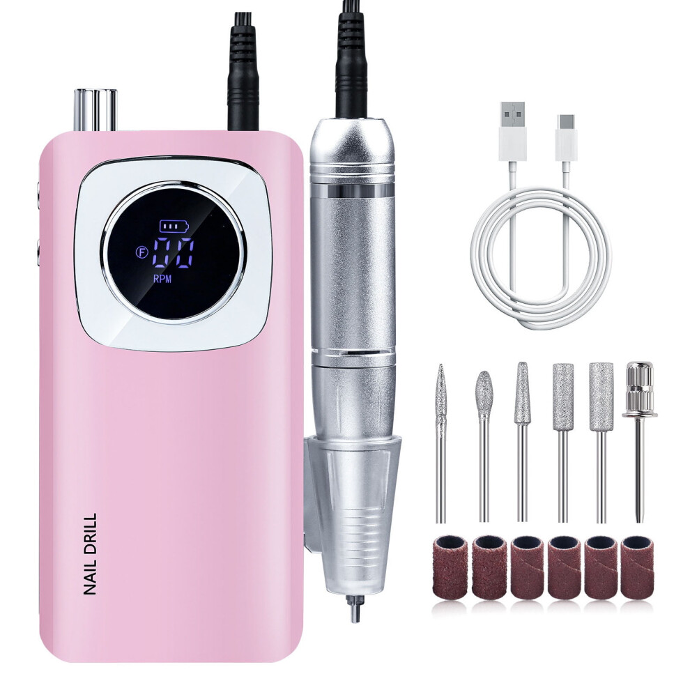 Electric Nail Drill, 45000rpm, Rechargeable with Bits & Base â Compatible with Acrylic/Gel Nails