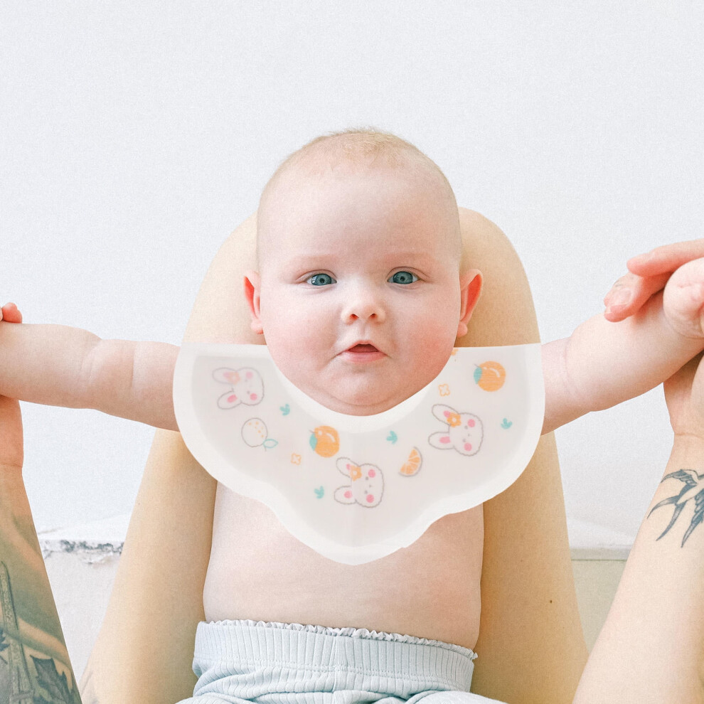10-Pack Orange Disposable Cotton Bibs for Babies and Toddlers, Spill-Proof, Convenient Design for Mealtime and Home Use