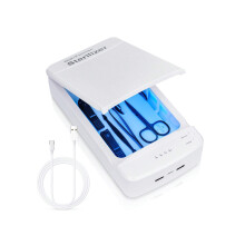 Nail Tool Sterilizer Blue Light Portable USB Sterilizing Box For Manicure Salon Tweezers Tattoo Scissors Jewelry Phone Watch Keys White