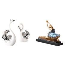 Modern Swan Statue – Ceramic Ballet Dancer Figurine, Resin Table Centerpiece, Elegant Home Ornament for Living Room, Bedroom, Office