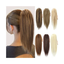 14Inch Short Straight Ponytail Hair Extension Fluffy Synthetic Claw Clip Ponytail Fake Hair Piece for Women