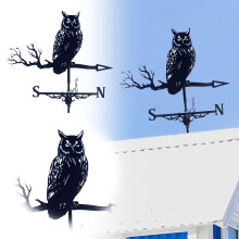 Owl Weathervane Wrought Metal Outdoor Garden Yard Decoration