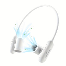 Adjustable Portable Neck Fan, 3-Speed, Quiet, USB Rechargeable, for Sports/Office/Home/Travel, White & Pink, Compatible with USB-C