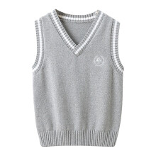AWZXDE Kids Knit Sweater Vest Sleeveless Lattice Pattern Warm Layer For School Fall And Spring Grey 12-13 Years