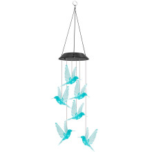 Carillon solaire NSESSHome – Mobile LED colibri à couleurs changeantes, décoration extérieure étanche pour jardin, terrasse, cour, fenêtre ;