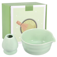 Matcha Bowl and Whisk Holder Set, Premium Ceramic 500 ml Chawan, Easy to Clean Present for DIY Matcha Lover Starter Kit