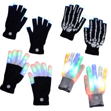 Light Up Gloves Fingertips, 2026 Led Rave Glove, 7 Colors Light Show Lights Up Finger Gloves for Gloving, Lighting (4Sets)