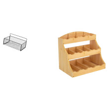 Tea Bag Seasoning Organizer Rack Coffee Bar Pod Holder Condiment Storage Stand for Kitchen Break Room Counter Station