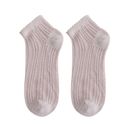 Compression Socks for Women Solid Color Light Mesh Breathable Comfortable Spring Summer Thin Short Socks, Womens Socks Beige