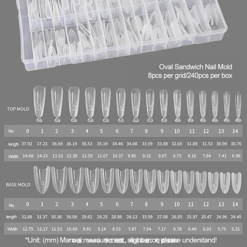 Nail Extension Molds Kit for Gel Acrylic Tips