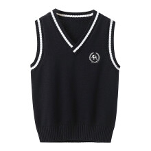 AWZXDE Kids Knit Sweater Vest Sleeveless Lattice Pattern Warm Layer For School Fall And Spring Navy 10-11 Years