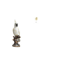 Parrot Leaf Statue – Resin & Metal Animal Sculpture, Abstract Indoor Decor for Desk, Table, Fireplace, Cabinet, Bookshelf, Bar (Compatible with Home