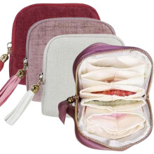 3Pcs Jewelry Zippered Pocket Case, Portable Travel Organizer for Earrings, Necklaces, Rings, Bracelets & Brooches