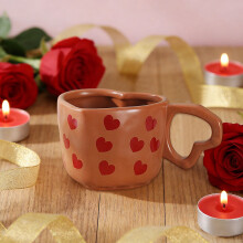 Valentine's Day Ceramic Coffee Cup With Handle Valentine's Day Cup Red Heart Shaped Coffee Cup For Valentine's Day Wedding Party Centerpiece