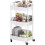 Plastic storage trolley with handle and three layers 1