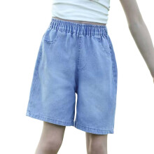 AWZXDE Big Girls Loose Fit Denim Shorts For Girls Casual Summer 5 Inch Shorts Lightweight Comfortable Fashion Blue,12-15 Years