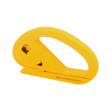 Hand held Safety Sliding Wrapping Paper Cutter with Hidden Blade and Hand le for Vinyl Wrap Gift Wrapping in Yellow