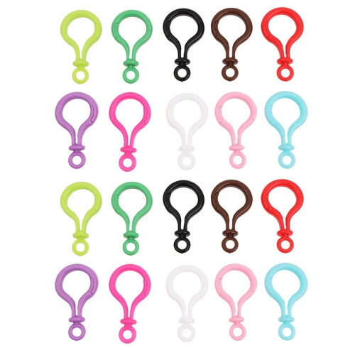 32Pcs Professional Keychain Clips Multi-function Plastic Keychains Lanyard Clip (Random Color)