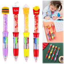Multicolor Pen Cute Pens Kawaii Pens Ballpoint 4 in 1 Fast Food Series Party Favors Stocking Stuffers Birthday Gifts 1PC Random