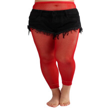 High Waist Footless Tights Soft Stretchy Partterned Fishnets Thigh High Stockings for Women Net Footless Legging