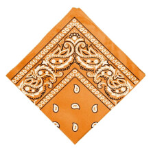 Cotton Paisley Cowboy Bandana Scarf Head Wrap Hair Band Kerchief Orange