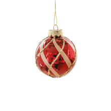 Christmas Red and Gold Hanging Balls,3.15 Inch Glitter Hanging Ornaments for Xmas Tree,Wedding,Home,Party Decorations