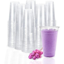 plastic cups [24 oz 100cups],Clear Crystal disposable plastic cups,smoothie cup