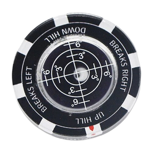 Golf marker with spirit level for putting accuracy