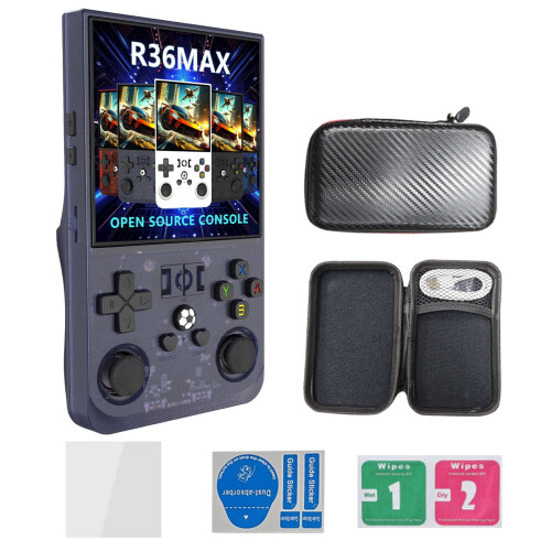Open Source Portable Gaming Device R36Max 4Inch Display Vintage Design Multi Format Compatibility And Enhances Sound