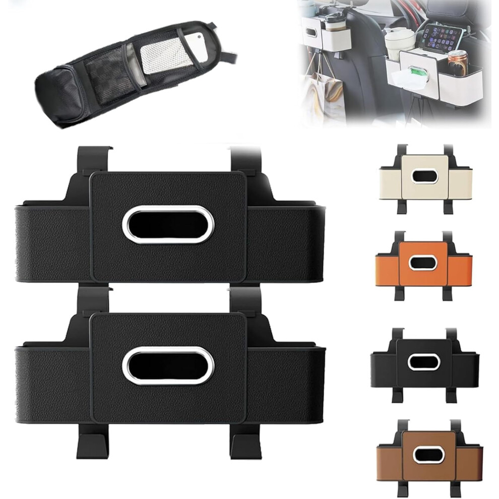 4-In-1 Car Organizer & Storage Box For Back Seat Â Holds Phone, Drinks, Handbag; Universal Fit, Compatible With Most Cars ( 2) Black 9313598136008