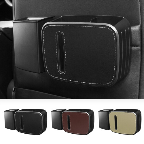 Car Trash Can with Lid Leakproof Fits Cup Holder
