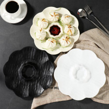 Jiaozi Plates – Plastic Sushi & Snack Plates with Vinegar Dip + Frame, Durable, for Restaurants & Home, Compatible with Aestivo