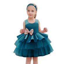 Girls Full Moon Dress Green Mesh Puff Cake Gown Size 2T