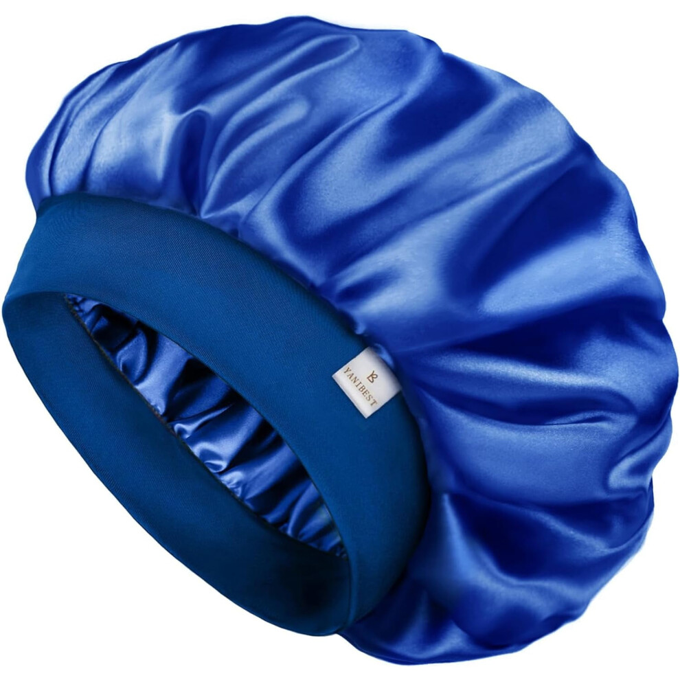 Silk Bonnet for Men Women Hair Bonnet for Sleeping Double Layer Satin Bonnet for Natural Curly Hair Unisex Sleep Cap