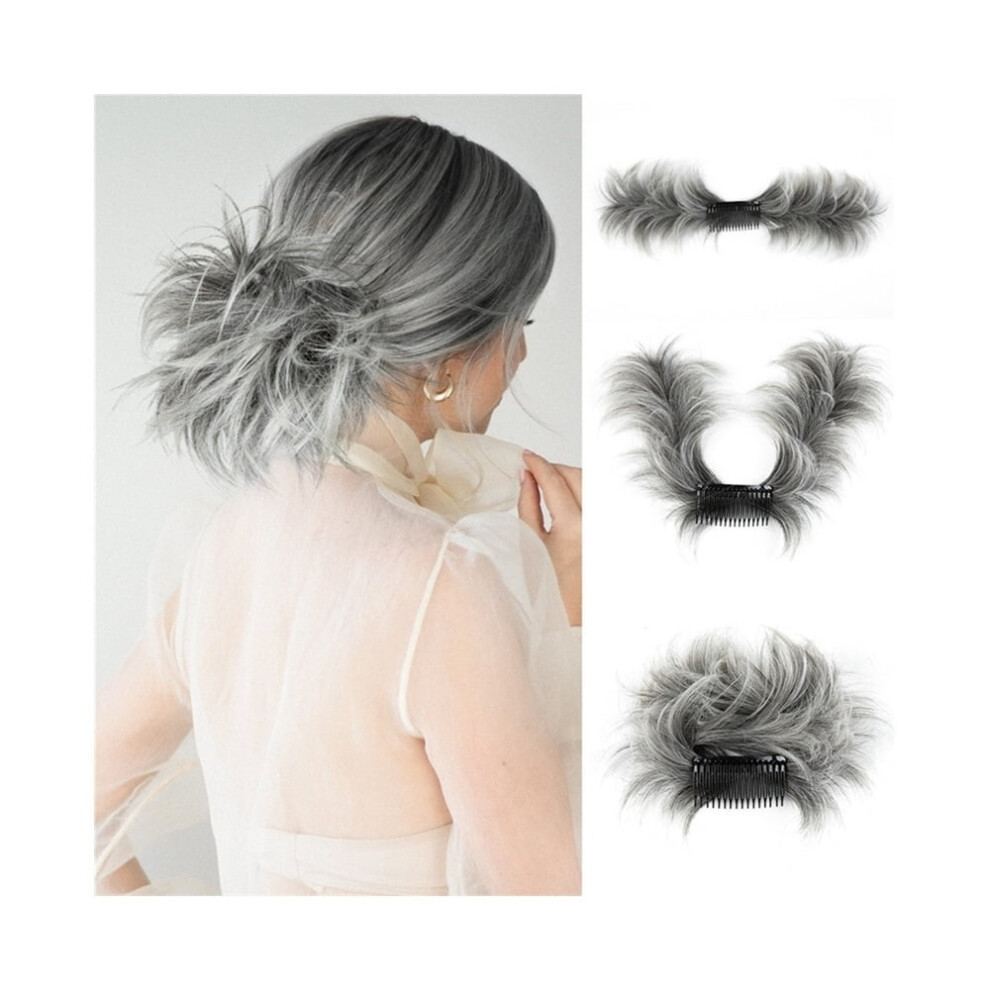 Synthetic Messy Bun Hair Piece Short Natural Straight Side Comb Clip in Ponytail Extension