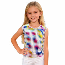AWZXDE Toddler Girls Sequin Applique Sleeveless Tank Top For Party Performance Casual Tee And Toddlers Clothes Apparel Multicolour,140