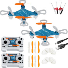 Mini Drone for Kids & Beginners: LED, Altitude Hold, 360 Stunts, Prop Protection – Indoor/Outdoor RC Drone (2*Blue), compatible with all ages