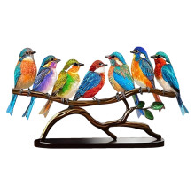 Acrylic bird wall art with floral design 1 piece