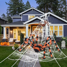 Décoration d'Halloween géante et poilue - Accessoire extérieur pour une maison hantée effrayante, pour l'intérieur et le jardin.