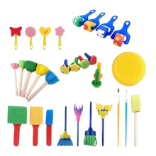 Set di spugne e pennelli per dipingere, giocattoli per disegnare per bambini, strumenti per strofinamenti, rulli per pittura, puzzle fai-da-te per