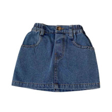 AWZXDE Mädchen Jeans-Minirock, einfarbig, A-Linie, figurbetont, Sommerrock für Babys, Kleinkinder und Kinder, Taille 12 Monate bis 7 Jahre, Blau