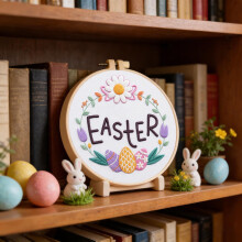 Easter Bunny Embroidery Complete DIY With Colorful Threads Needles And Easy For Beginners DIY Knitting DIY Easter Decorations