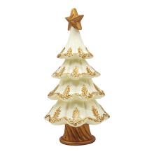 Gilded Gold Star Tree Topper – Filigree Metal Ornament with Lace Cut-Outs, Elegant Lightweight Decoration, Reinforced Base, 320g