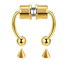 Personalized Horseshoe Fake Nose Ring Hoop Magnetic Septum Nose Rings Non Piercing Nose Studs Stainless Steel Nose Ring